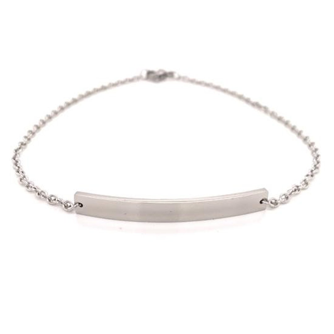 Blank Stainless Steel Curved Bar Bracelet - Etsy