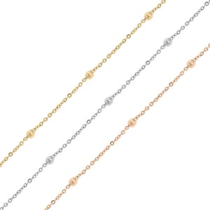 3mm Stainless Steel Beaded Satellite Chain By The Foot | Non-Tarnish Permanent Jewelry Chains | Bulk Chains for Jewelry Making | SPL1007