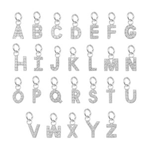 Stainless Steel Pavé Set Initial Letter Charms | Dainty Add On Charms | Wholesale Charms for Necklaces, Bracelets, & Jewelry Making