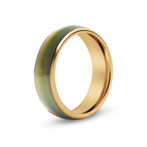 18k Gold PVD beschichtetes Stimmungsring Band | Klassische Farbwechsel Ring
