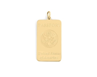 Passport Charm – Travel Themed Pendant for Necklaces and Bracelets, 18K Gold PVD Stainless Steel, Wholesale Charm Finding