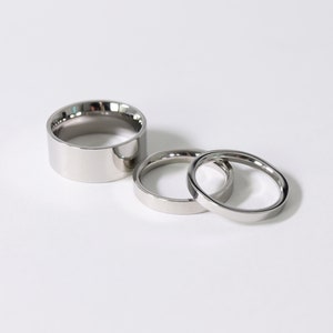 Flat Stainless Steel Polished Blank Ring