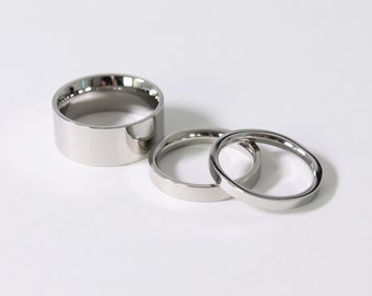 Flat Stainless Steel Polished Blank Ring