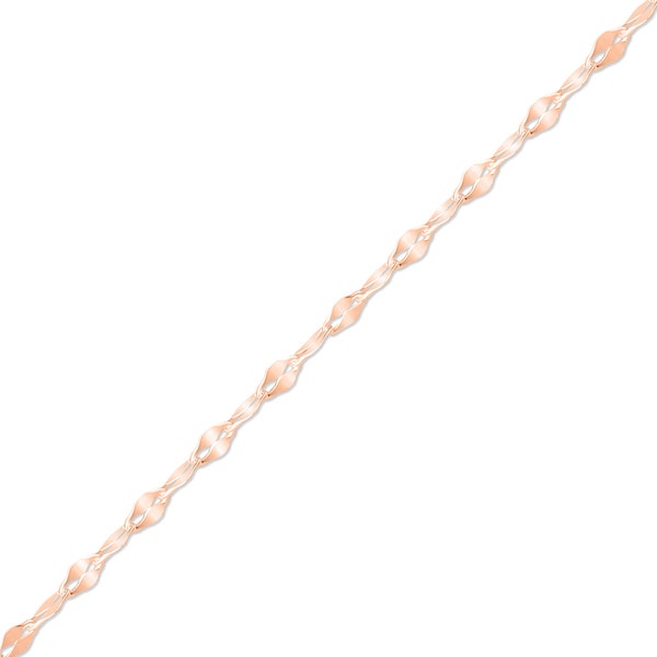 14K Solid Rose Gold 2.0 mm Lip Chain By the Inch | 14K Rose Gold Permanent Jewelry Chains | Wholesale Bulk Chains for Permanent Jewelry