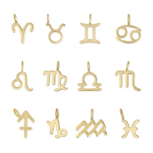 14K Solid Gold Zodiac Charms | Dainty Gold Charms | Wholesale Permanent Jewelry Charms