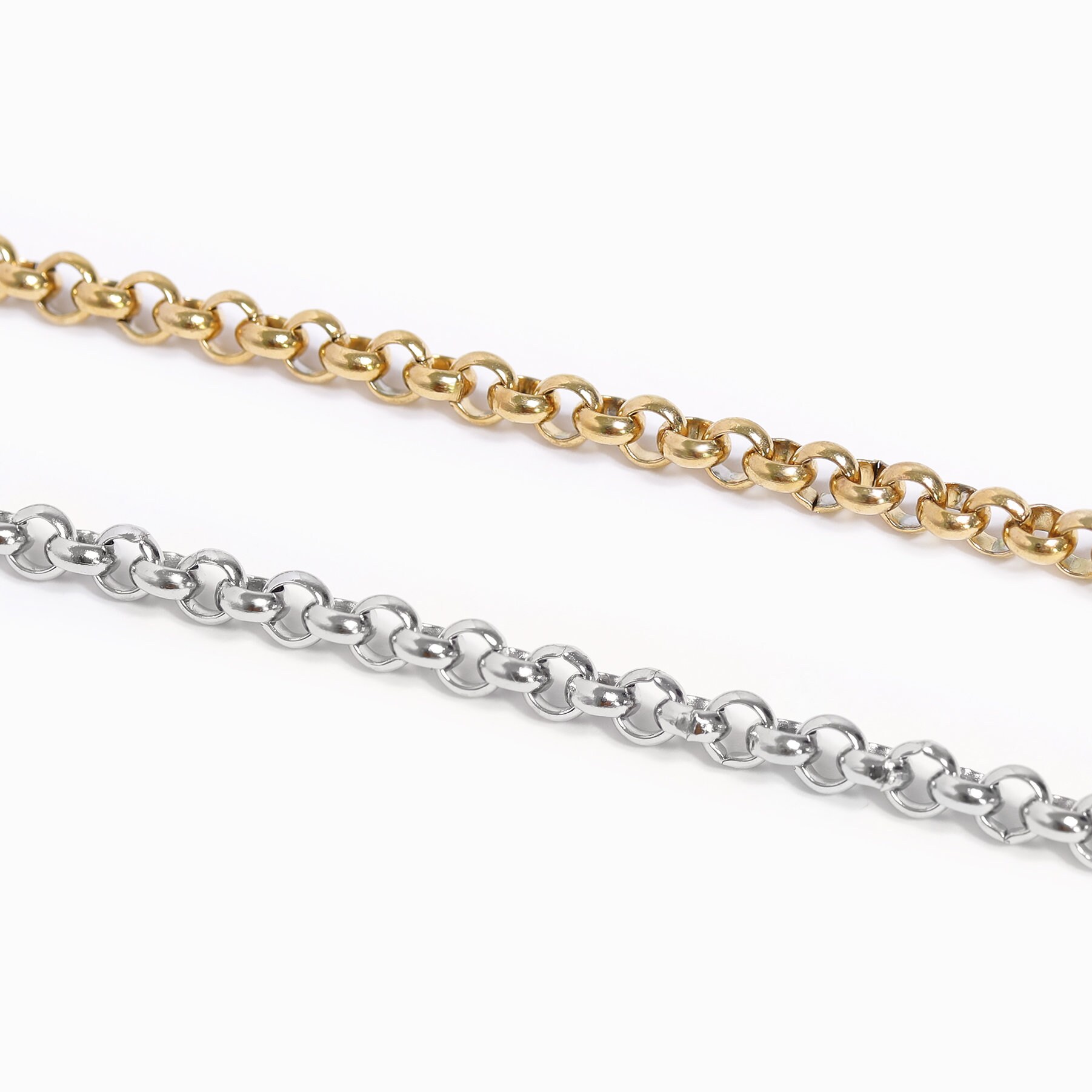 3mm Rolo Chain by the Foot – Unsoldered and Cut to Length, 18K Gold PVD ...