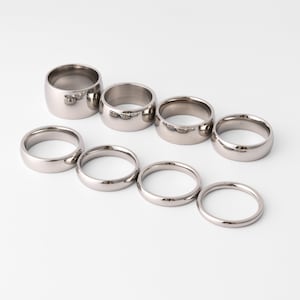 Highly Polished Rounded Stainless Steel Blank Ring Band | Blank Rings for Engraving | 2mm - 6mm Engravable Comfort Fit Ring Bands