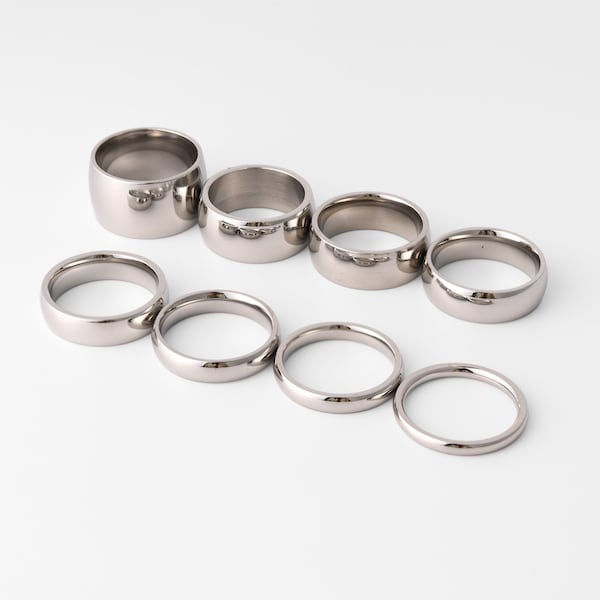 Anillo liso redondeado – Anillo grabable de ajuste cómodo para fabricantes, acero inoxidable, venta al por mayor