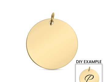 Gold Blank Round Pendants | Wholesale Engravable Charms & Pendants for Jewelry Making | Non-Tarnish 18K Gold PVD Coated Stainless Steel