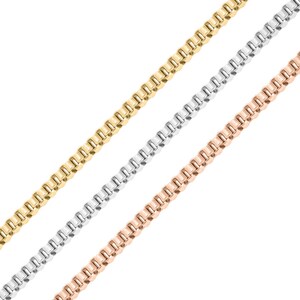 2mm Box Chain By The Foot | Non-Tarnish Stainless Steel Permanent Jewelry Chains | Wholesale Bulk Chains for Jewelry Making