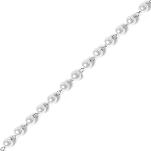 Stainless Steel Faux Pearl Bead Chain By The Foot