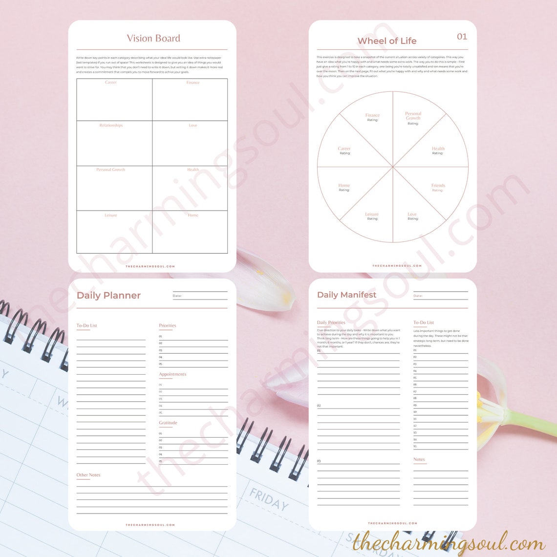 Manifestation planner Wellness planner manifesting planner Etsy