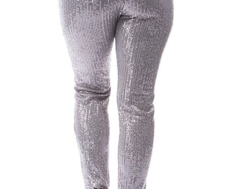 Silver Sequin Pants - Etsy Australia