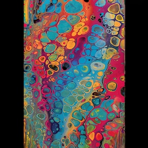 August, Original Abstract Acrylic Painting, 12x24&quot; deep wood panel. Epoxy resin finish.