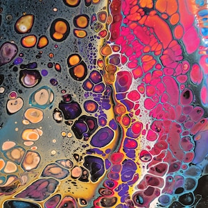 Pegasus' Wing, Original Abstract Acrylic Painting, 12x24 deep wood panel, Resin Finish