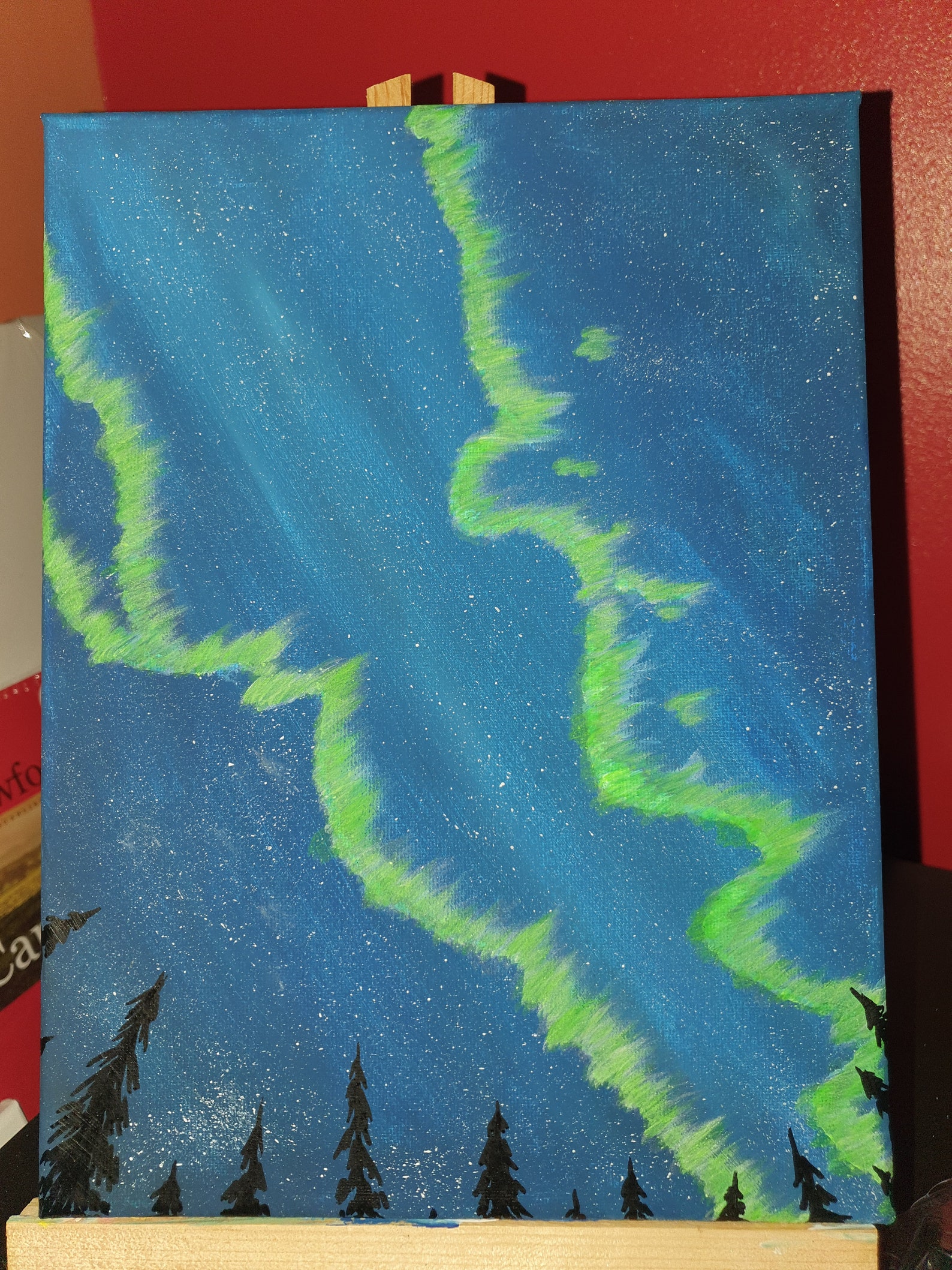 Acrylic painting northern lights | Etsy