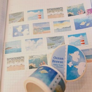 Ocean Breeze : ruban adhésif Washi adhésif, ruban décoratif pour bullet journal et agenda