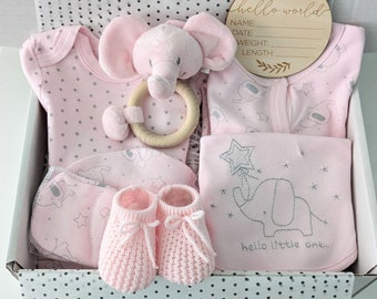 Nueva caja de regalo para bebés - Juego de regalos para niñas rosas - Ropa nueva para bebés - Baby Shower rosa - Es un regalo para niñas - Regalo personalizado para bebés