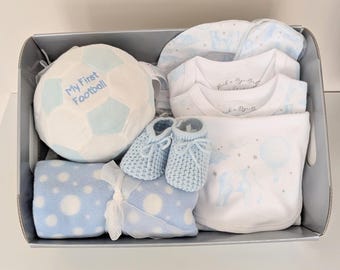First Football Gift Hamper: Baby gift in blue