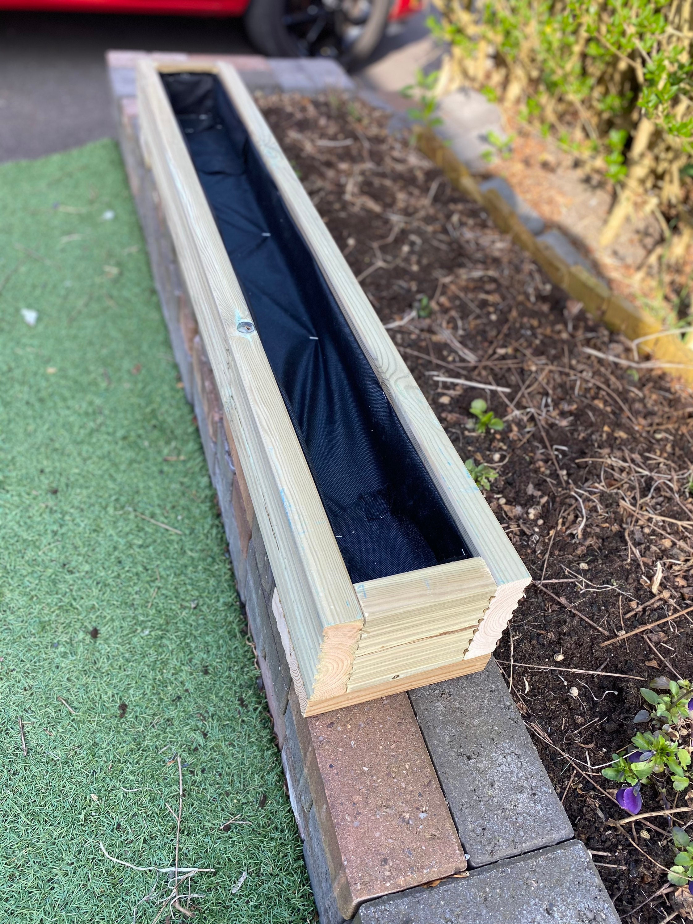 Brick wall planter for bedding plants Hand made planters. Etsy