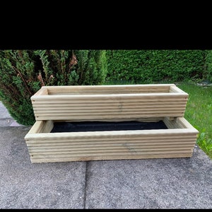 Cubierta de dos niveles. Patio hecho a mano Plantador Jardín | Etsy