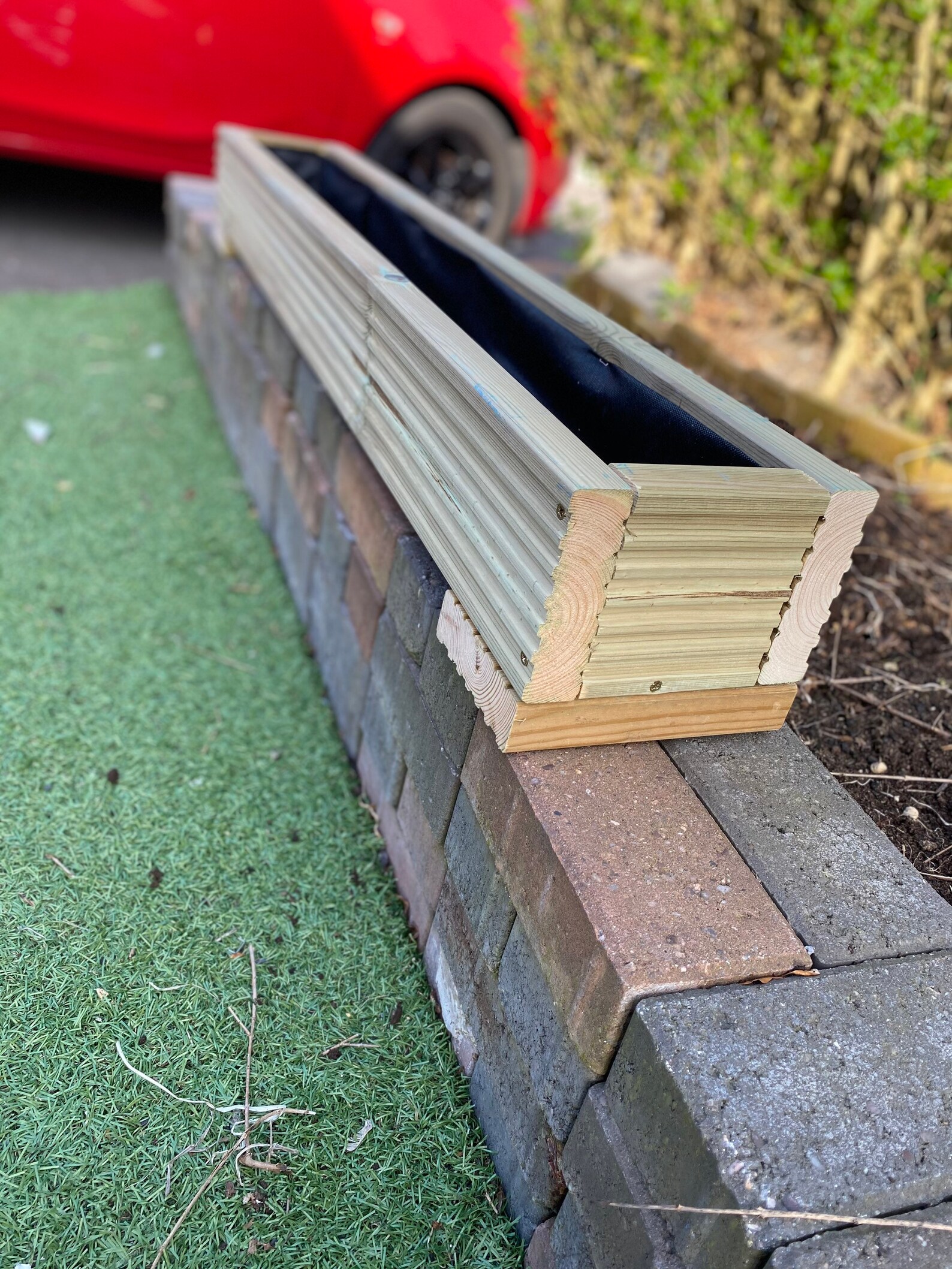 Brick wall planter for bedding plants Hand made planters. Etsy