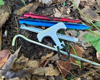 GSD Hiking and Camping Tool: Stake Puller, Bear Bag Hoist, PCT Toggle (1 oz)