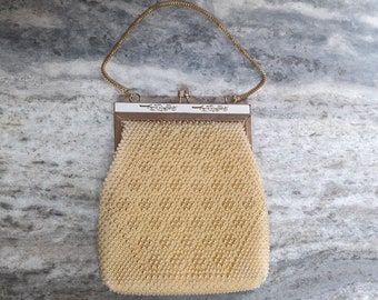 Vintage Gold Beaded Clutch Handbag