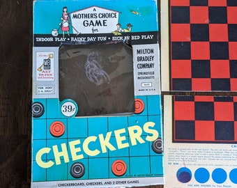 Vintage Milton Bradley 50's Era    Mother's Choice Checkers   Board Game