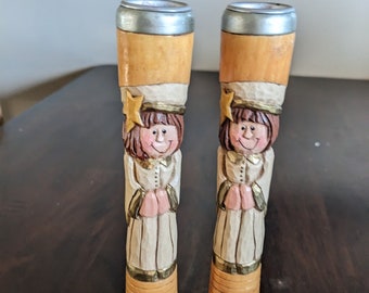 Vintage Pair of Eddie Walker Angel Candlesticks   Midwest of Cannon Falls Sew Sweet Primitive