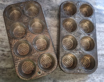 Vintage Set of Two Mini Cupcake Muffin Tins by Ecko