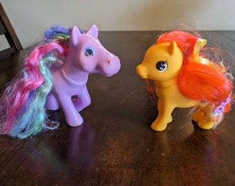 Vintage Pair of My Little Pony Collectible Toy Horses by Hasbro