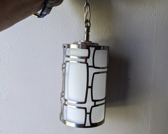 Vintage Contemporary Hanging Pendant Brushed Nickel Light