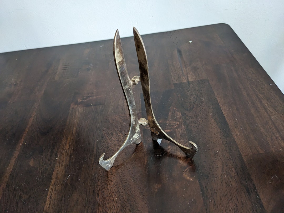 Vintage Heavy Folding Brass Photo Table Top Easel Etsy