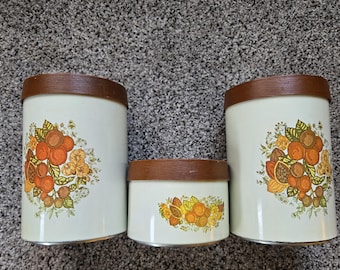 Vintage 4pc Lincoln Beautyware Canister Set - Metal, Flour, Sugar