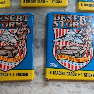 Vintage Unopened Packet of Topps 1991 Desert Storm Coalition For Peace Trading Cards