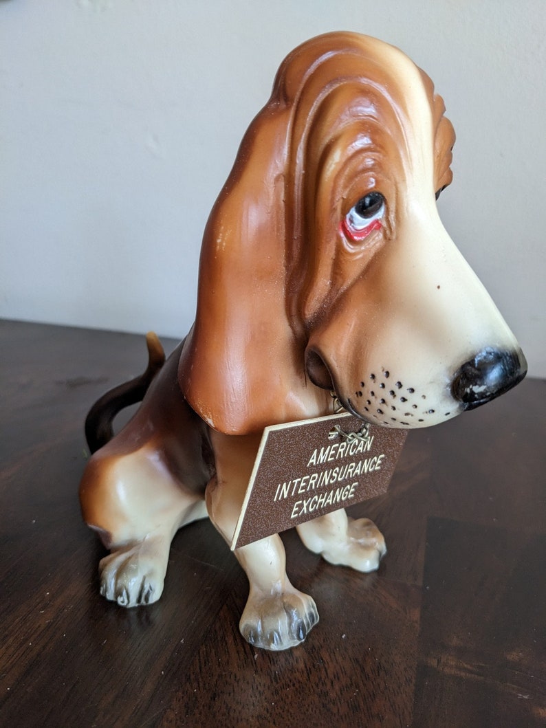 Vintage Breyer Plastic Jolly Cholly Basset Hound Advertising Producy Display American Interinsurance Company image 3