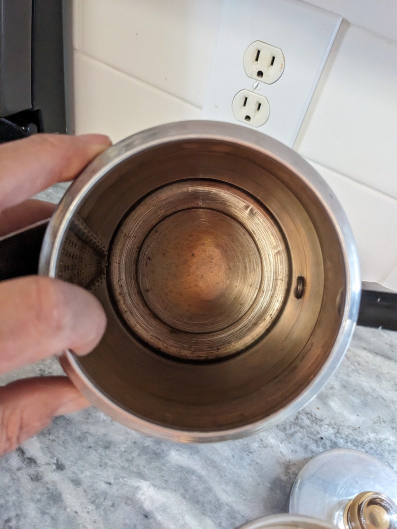 Vintage Stovetop Aluminum Coffee Pot Percolator by Comet immagine 3