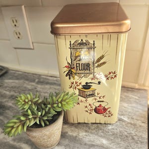 Metal Flour Canister - Etsy