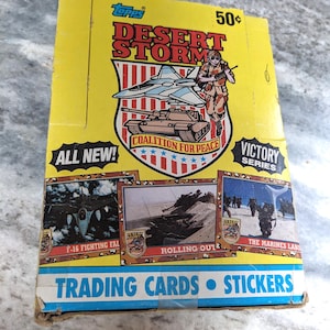 Vintage 36 Count Box of Topps Desert Storm Trading Cards   circa 1991