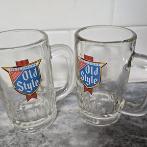 Vtg Old Style Brand Beer Glass Mug Stein
