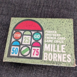 Vintage Mille Bornes Boxed French Card Game by Parker Bros