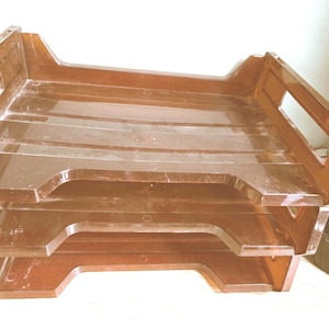 Vtg Stackable Desktop Office File and or Letter Trays