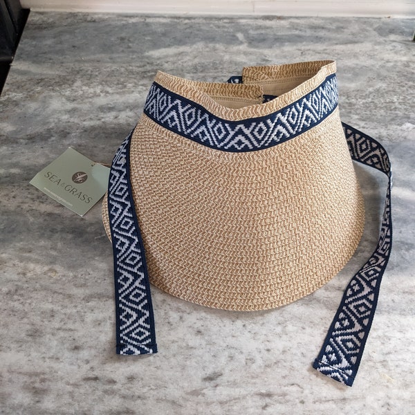 Womens Sconset Straw Bow Visor