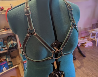 Racerback Leather Bust Harness
