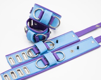 Locking Leather BDSM Cuffs