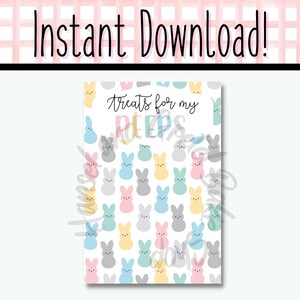 Easter &quot;Treats for my Peeps&quot; DIGITAL Cookie Card Printable INSTANT DOWNLOAD
