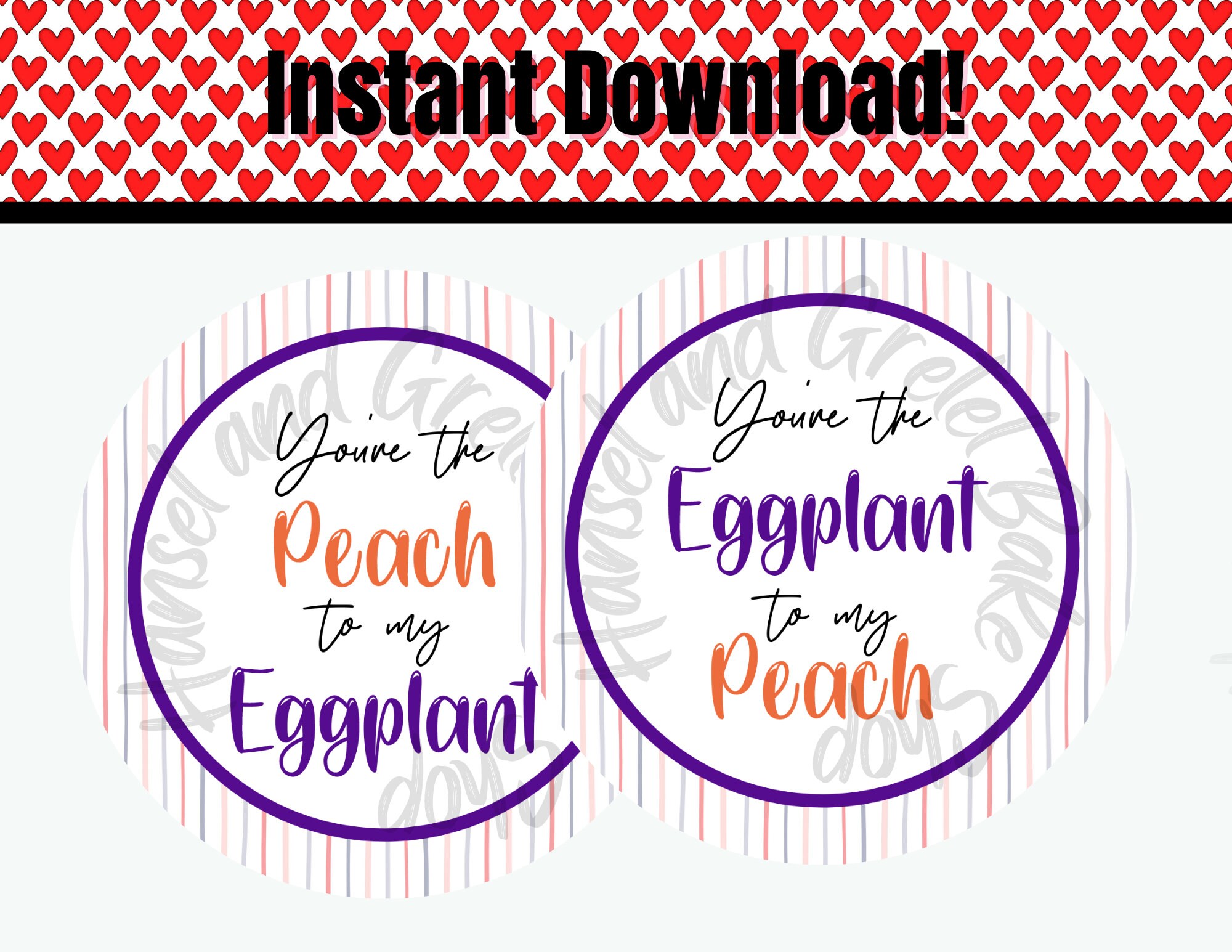 Eggplant or Peach Valentine Pairs Cookie Cutter 