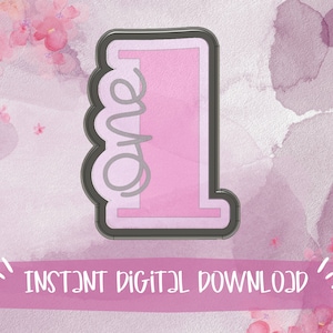 Number 1/One Plaque Cookie Cutter - DIGITAL .STL DOWNLOAD