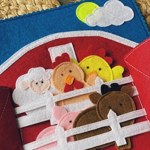 Livre tranquille en feutrine - Livres sensoriels Montessori pour enfants - Jeu éducatif et personnalisable
